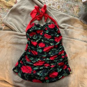 ROSE FLORAL PINUP SWIMSUIT 🌹